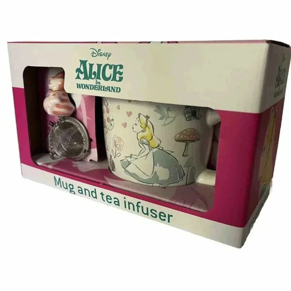 NEW Disney Alice in Wonderland Mug and Cheshire Cat Tea Infuser Set - Picture 3 of 4